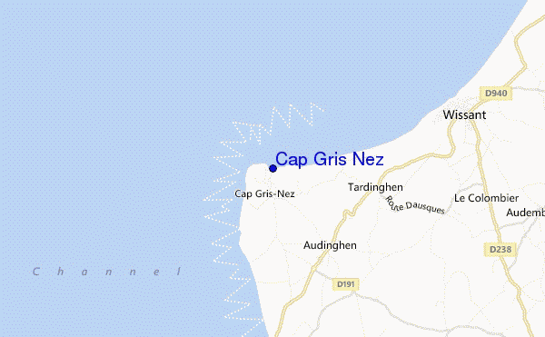 mappa di localizzazione di Cap Gris Nez