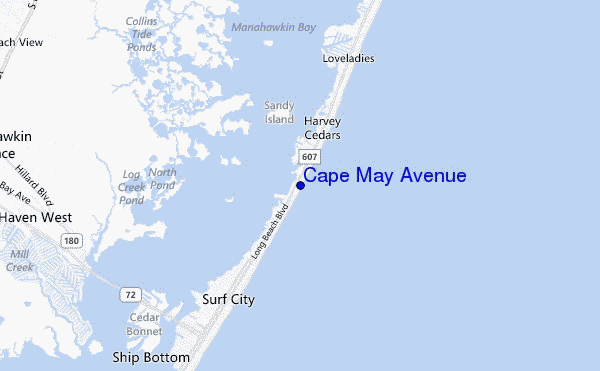 mappa di localizzazione di Cape May Avenue