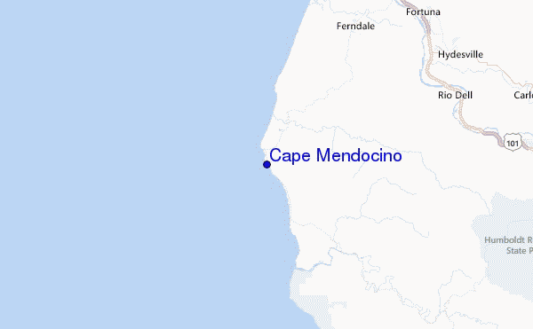 Cape Mendocino Location Map