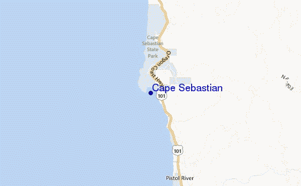 mappa di localizzazione di Cape Sebastian