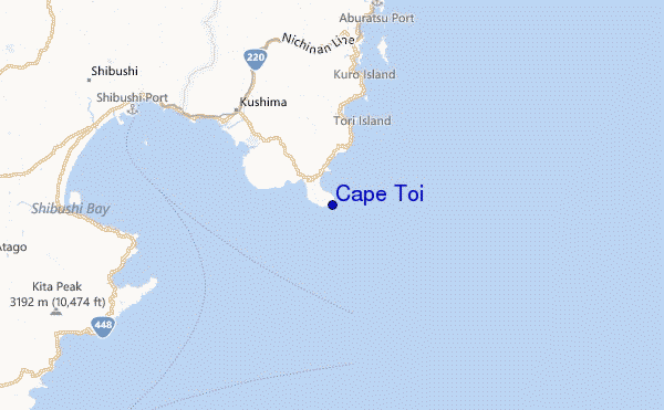 Cape Toi Location Map