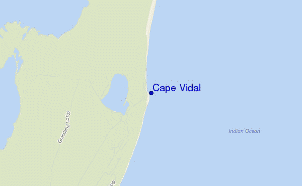 mappa di localizzazione di Cape Vidal