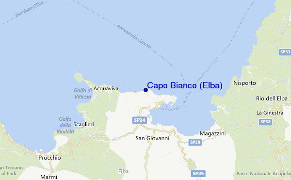 mappa di localizzazione di Capo Bianco (Elba)