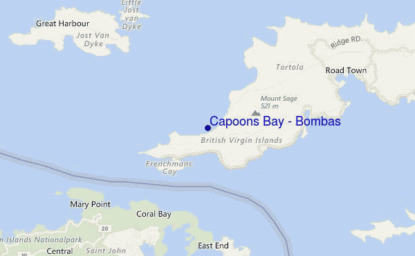mappa di localizzazione di Capoons Bay - Bombas