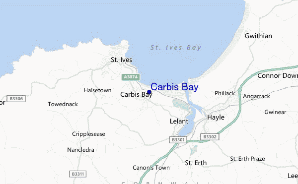mappa di localizzazione di Carbis Bay