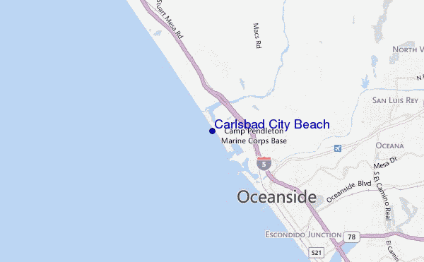 mappa di localizzazione di Carlsbad City Beach
