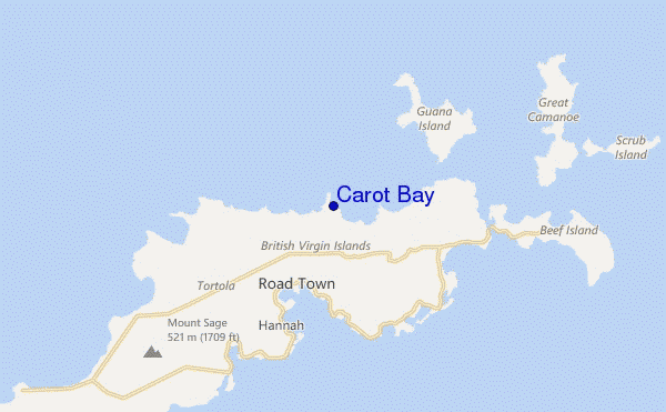 mappa di localizzazione di Carot Bay