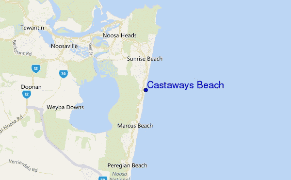 mappa di localizzazione di Castaways Beach