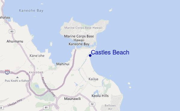 mappa di localizzazione di Castles Beach