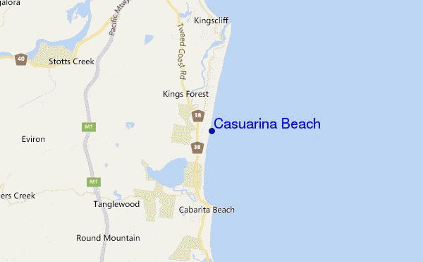 mappa di localizzazione di Casuarina Beach