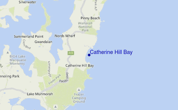 mappa di localizzazione di Catherine Hill Bay