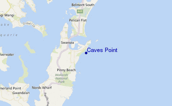 mappa di localizzazione di Caves Point