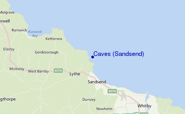 mappa di localizzazione di Caves (Sandsend)