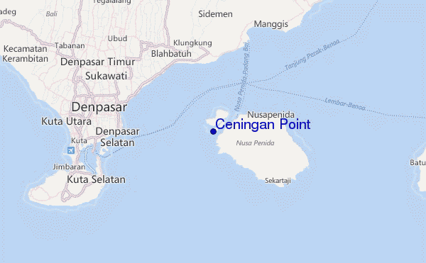 Ceningan Point Location Map