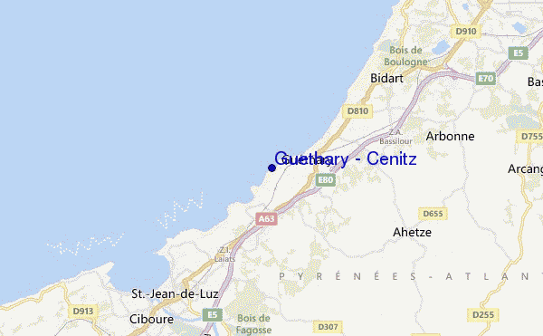 mappa di localizzazione di Guethary - Cenitz