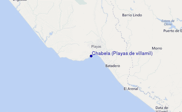 mappa di localizzazione di Chabela (Playas de villamil)