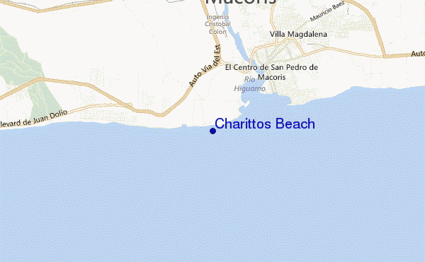 mappa di localizzazione di Charittos Beach