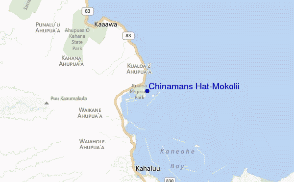 mappa di localizzazione di Chinamans Hat/Mokolii