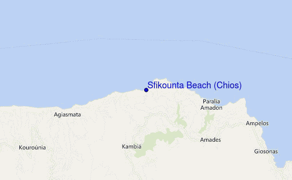mappa di localizzazione di Sfikounta Beach (Chios)