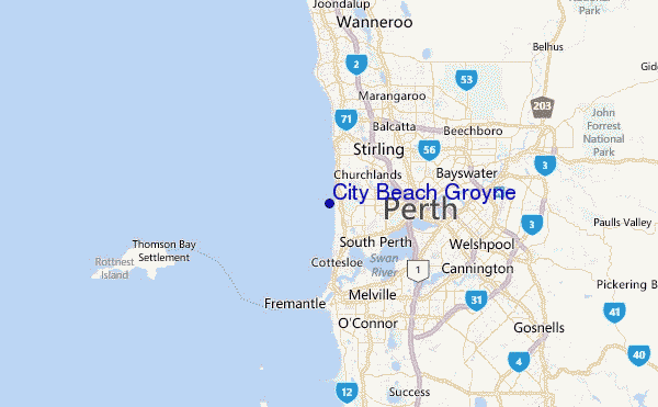 City Beach Groyne Location Map