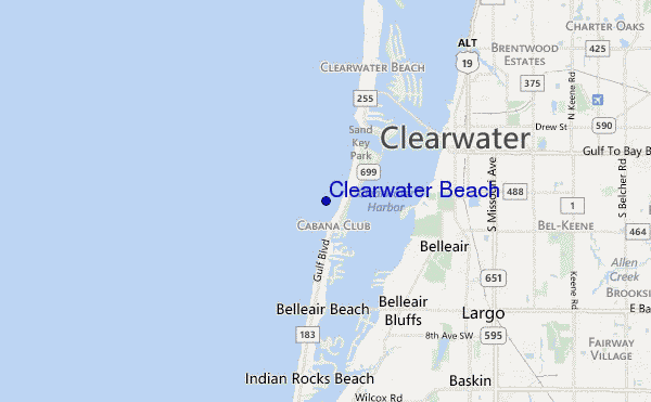 mappa di localizzazione di Clearwater Beach
