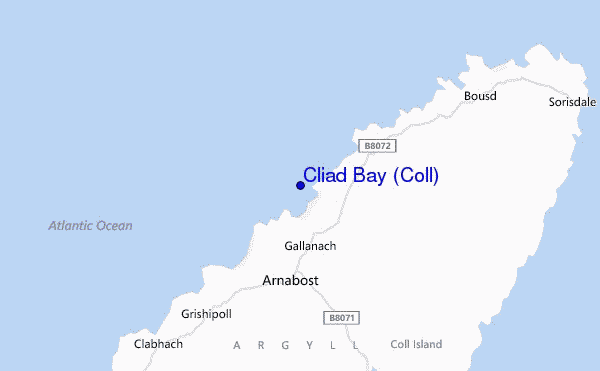 mappa di localizzazione di Cliad Bay (Coll)