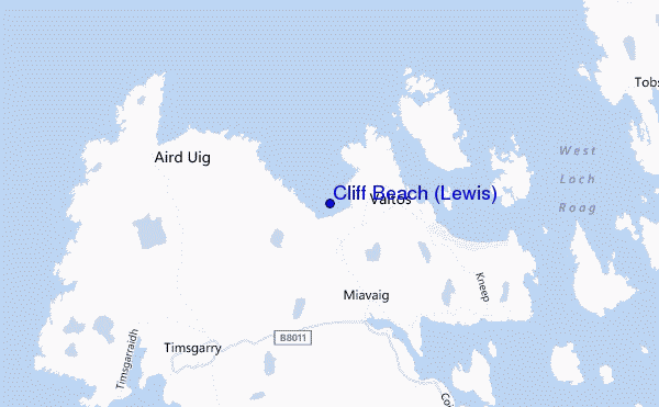 mappa di localizzazione di Cliff Beach (Lewis)