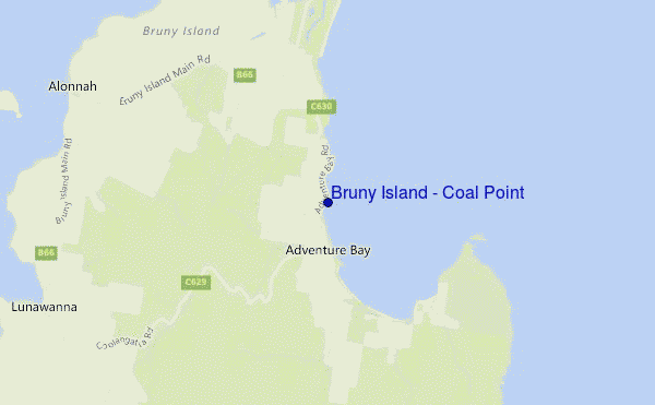 mappa di localizzazione di Bruny Island - Coal Point