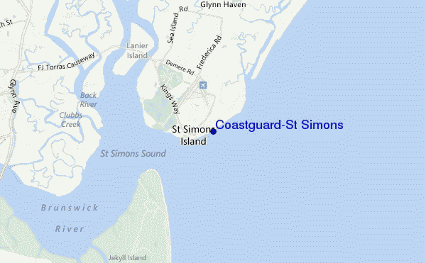 mappa di localizzazione di Coastguard/St Simons