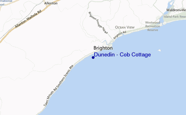 mappa di localizzazione di Dunedin - Cob Cottage