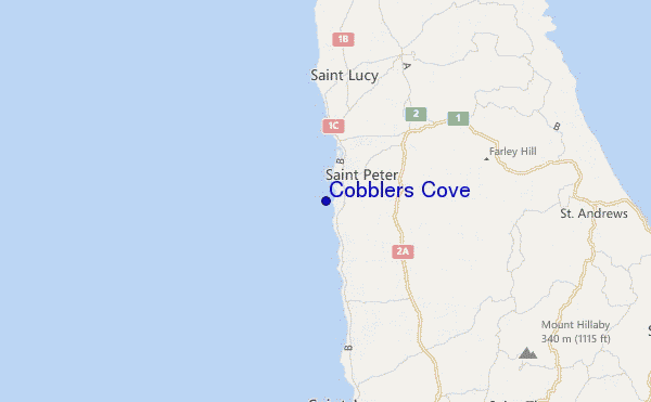 mappa di localizzazione di Cobblers Cove
