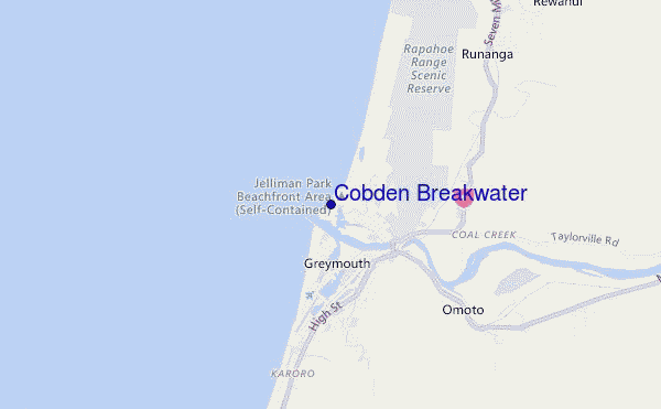 mappa di localizzazione di Cobden Breakwater