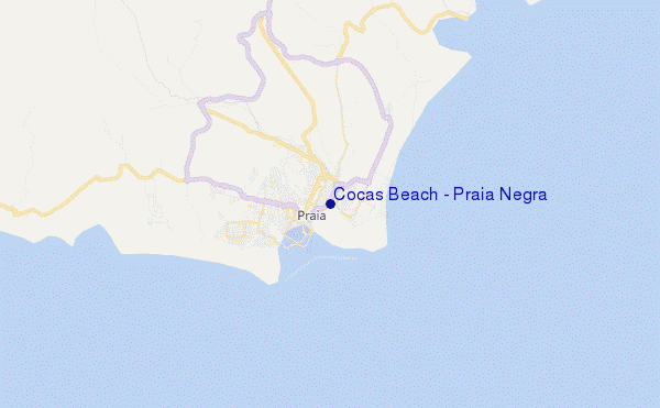 mappa di localizzazione di Cocas Beach / Praia Negra