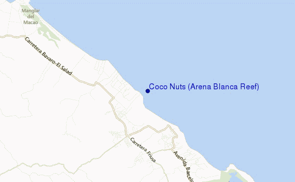 mappa di localizzazione di Coco Nuts (Arena Blanca Reef)