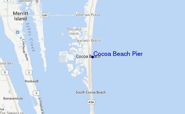 mappa di localizzazione di Cocoa Beach Pier