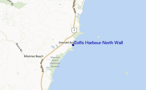 mappa di localizzazione di Coffs Harbour-North Wall