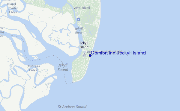 mappa di localizzazione di Comfort Inn/Jeckyll Island