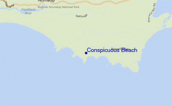 mappa di localizzazione di Conspicuous Beach