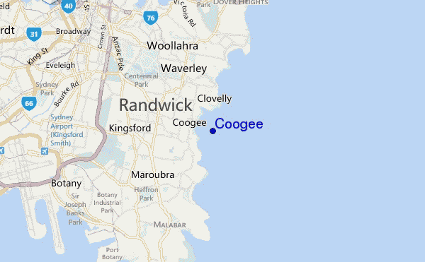 mappa di localizzazione di Coogee