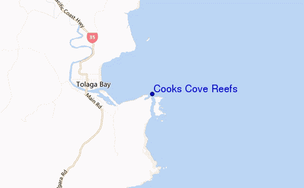 mappa di localizzazione di Cooks Cove Reefs