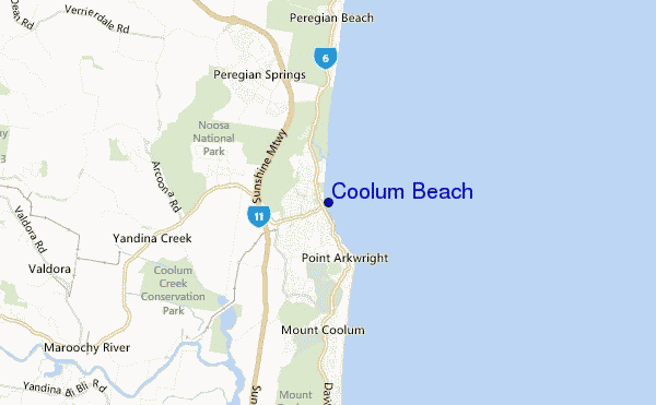mappa di localizzazione di Coolum Beach