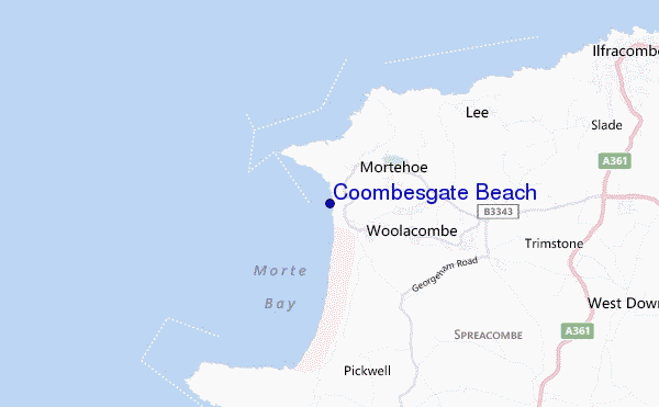 mappa di localizzazione di Coombesgate Beach