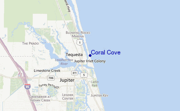 mappa di localizzazione di Coral Cove
