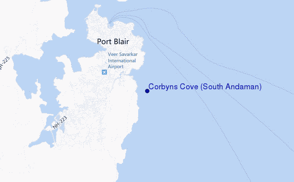 mappa di localizzazione di Corbyns Cove (South Andaman)