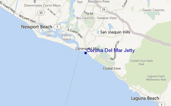 mappa di localizzazione di Corona Del Mar Jetty