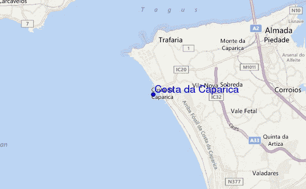 mappa di localizzazione di Costa da Caparica