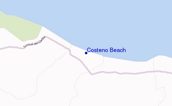 mappa di localizzazione di Costeño Beach