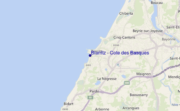 mappa di localizzazione di Biarritz - Cote des Basques