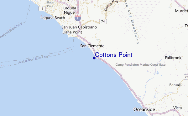 Cottons Point Location Map