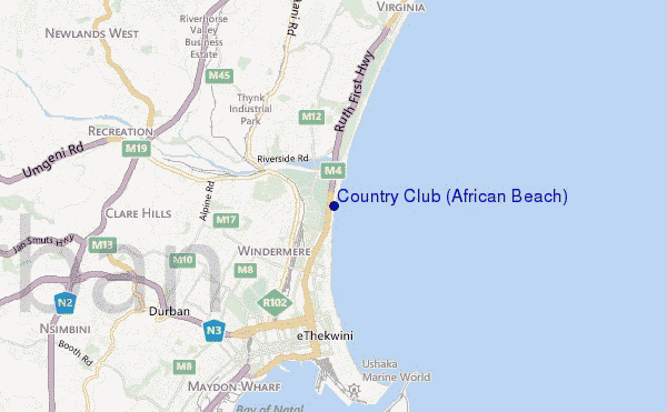 mappa di localizzazione di Country Club (African Beach)